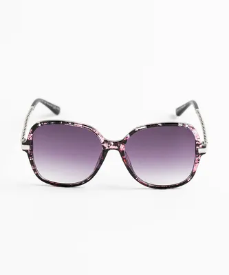 Pink Square Frame Chain Sunglasses