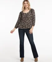 3/4 Sleeve Scoop Neck Blouse