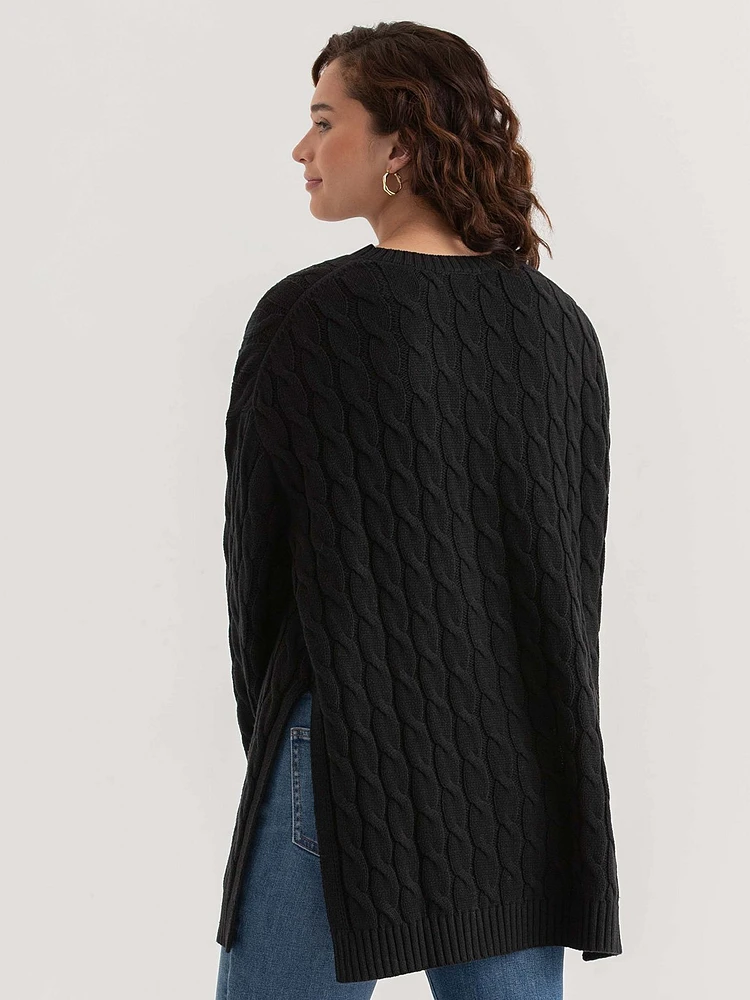 Cable Knit Tunic Sweater