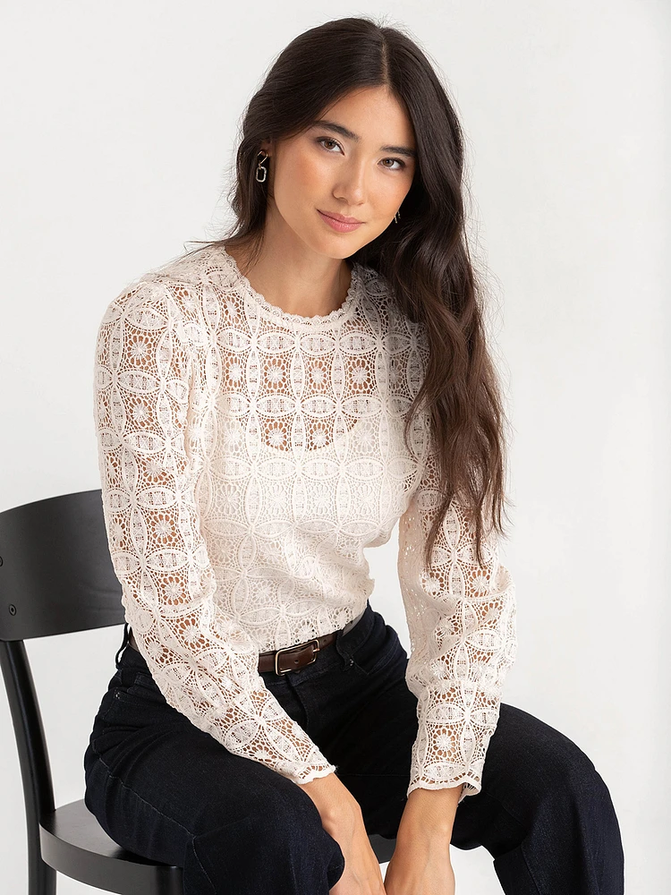 Puff Sleeve Lace Blouse