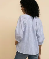 Raglan Button Front Casual Blouse