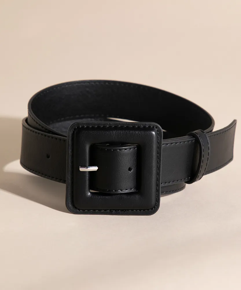 Matte Square Buckle Belt