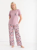 T-Shirt and Print Pants Pajama Set