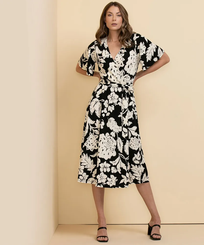 Midi Dress with Tie-Belt