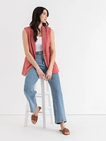 Classic Mid-Length Linen Vest