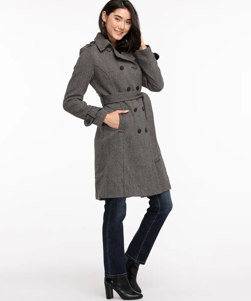 Wool Blend Trench Coat