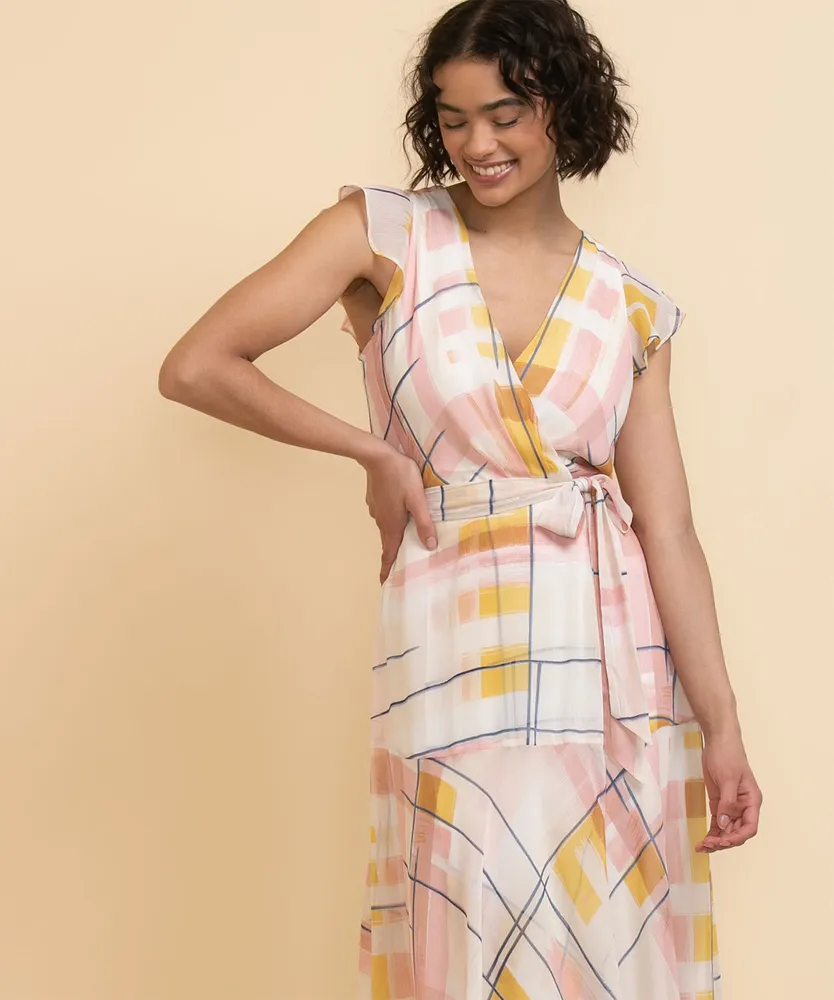 Flutter Sleeve SharkBite Dress