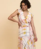 Flutter Sleeve SharkBite Dress