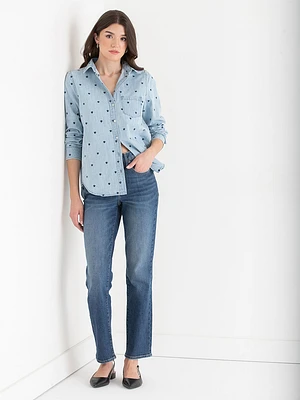 Classic Fit Denim Button-Up Shirt