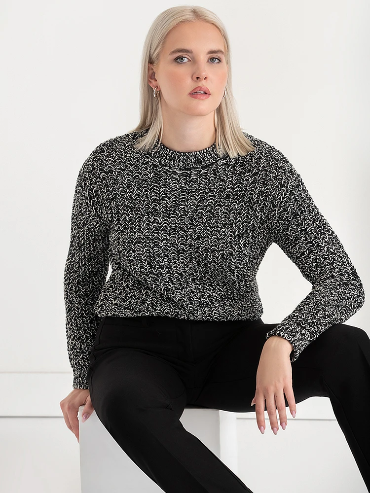 Black & White Marled Sweater