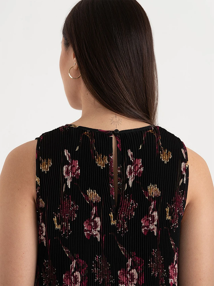 Sleeveless Release Print Blouse