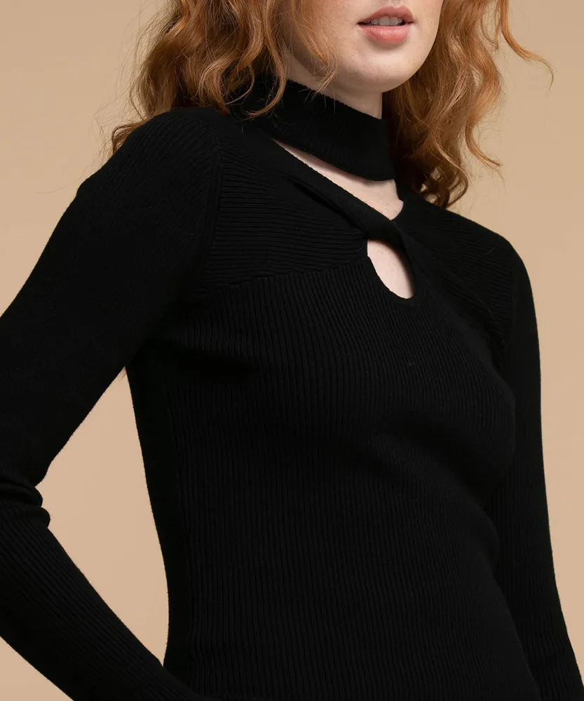 Cut Out Neck Sweater