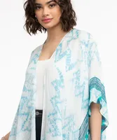 Tie-Dye Border Print Ruana