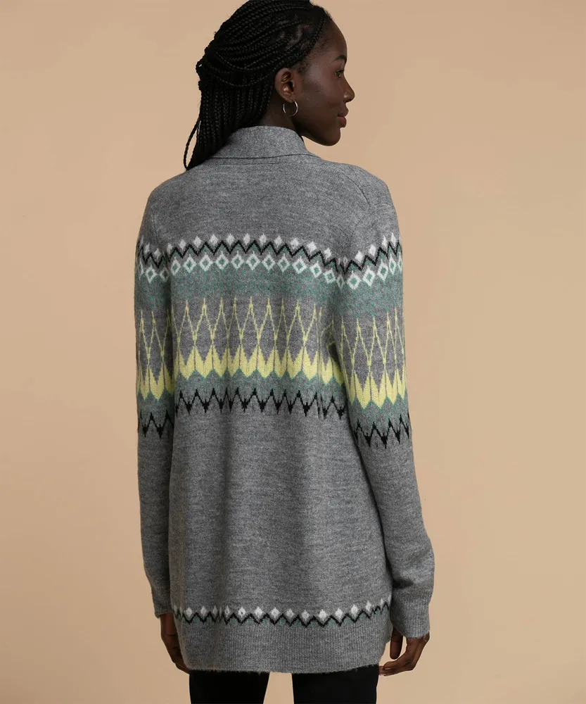 Open Front Fair Isle Cardigan