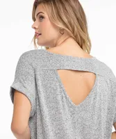 Keyhole Back Short Sleeve Top