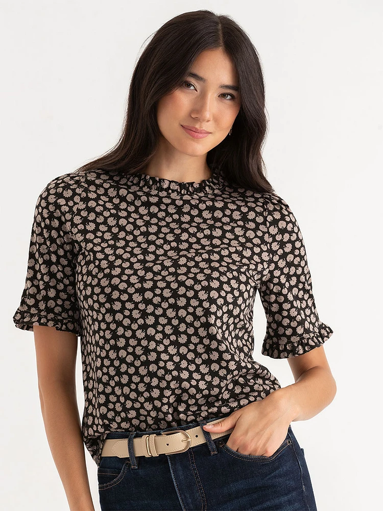 Short Sleeve Frill Top