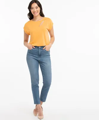 Twist Neck Extended Sleeve Top