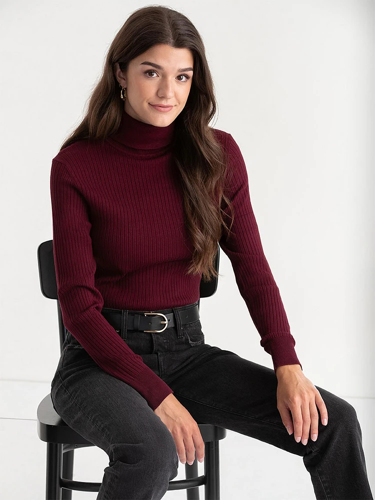 Rib Turtleneck Sweater