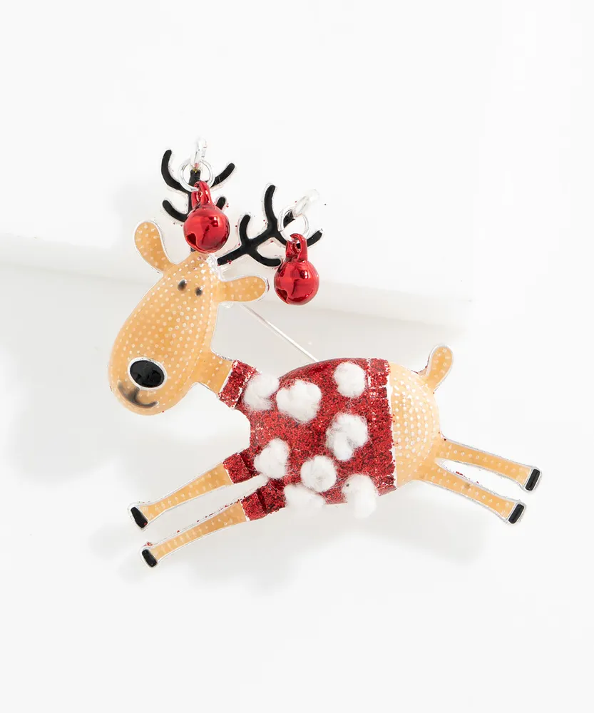 Jumping Reindeer Brooch