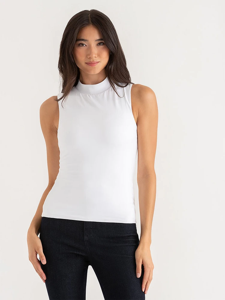 Sleeveless Mock Neck Top