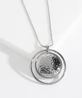 Hammered Metal Pendant Necklace