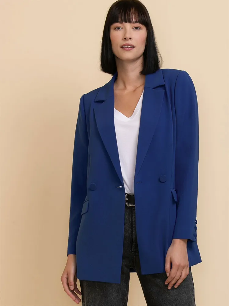 Crepe 2-Button Relaxed Blazer