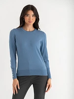 Cashmere-Blend Sweater with Rivet Detail