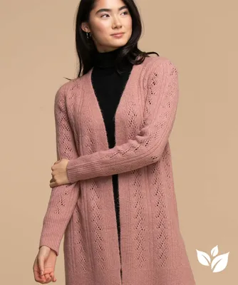Pointelle Open Cardigan