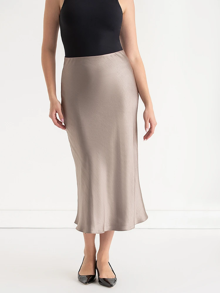 Satin Midi Skirt