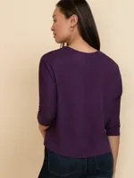 Easy V-Neck Hacci Knit Top