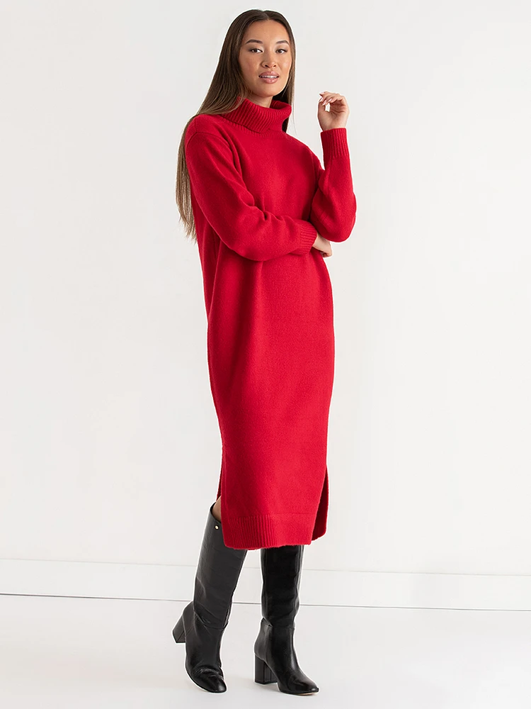 Turtleneck Maxi Sweater Dress