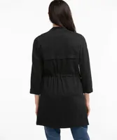 3/4 Sleeve Drape Front Jacket