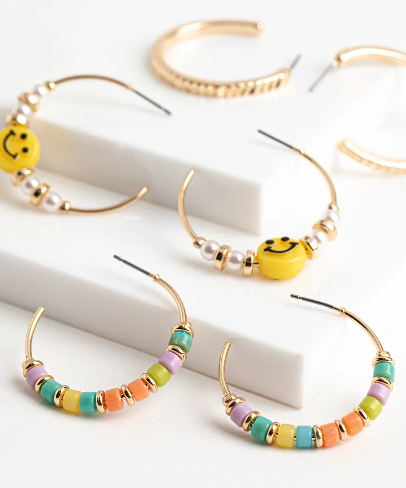 Beaded Hoop Earring 3-Pack