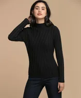 Femme By Design Ribbed Mock Neck Sweater