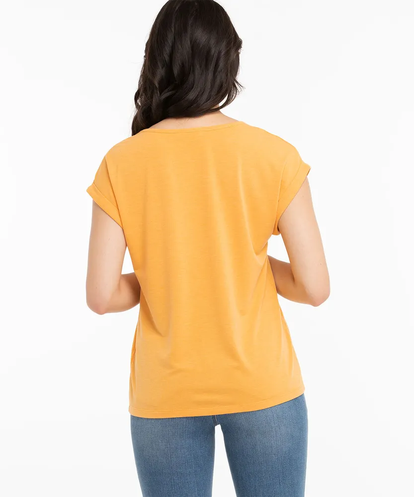 Twist Neck Extended Sleeve Top
