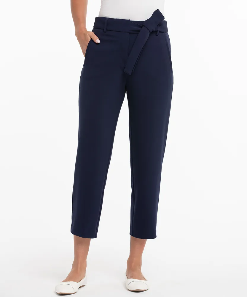 Scuba Crepe Straight Crop Pant