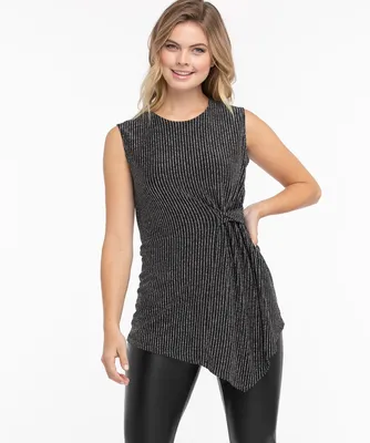 Asymmetrical Sparkly Tunic Top