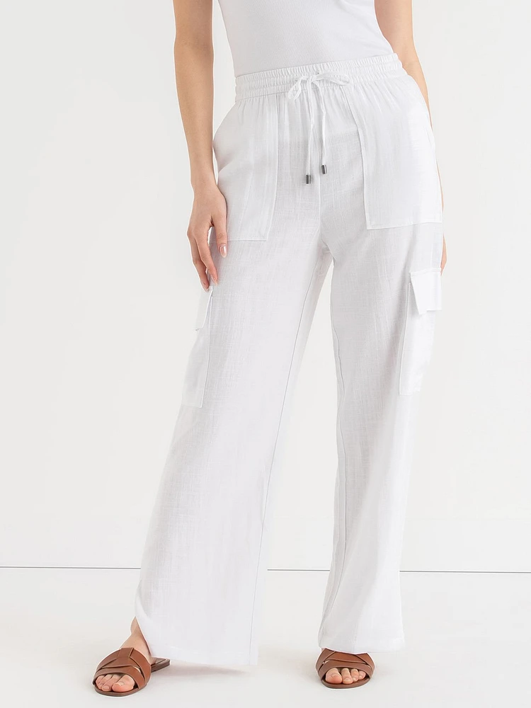 Viscose Linen Pull-On Cargo Pant