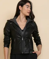 Faux Leather Jacket by Sebby Collection