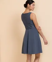 Sleeveless Lace Bodice Fit & Flare Dress