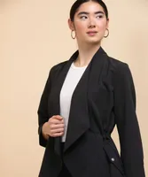 3/4 Sleeve Drape Front Jacket