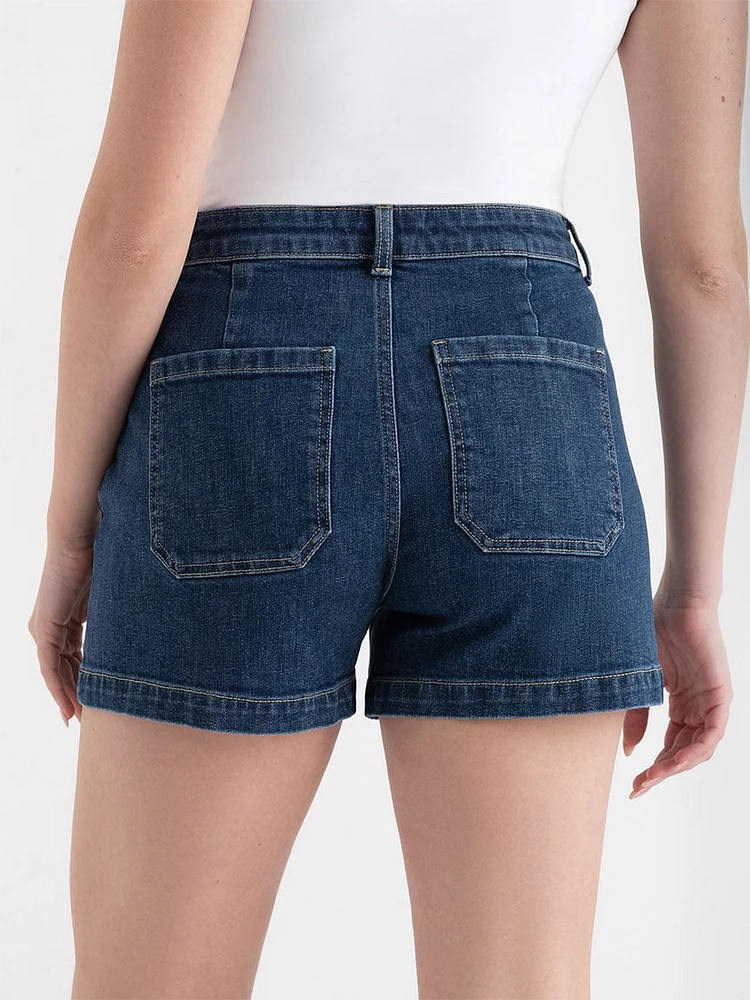 Patch Pocket Jean Shorts