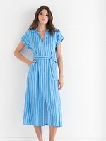 Midi Linen Shirtdress