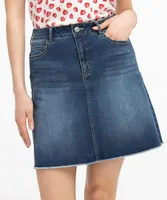 Frayed Hem Denim Skirt