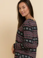 Fair Isle Long Sleeve Pajama Pant Set