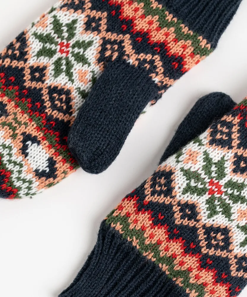 Navy Fair Isle Mittens