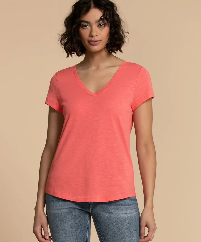 V-Neck Tee Shirt with Tail