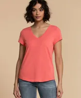 V-Neck Tee Shirt with Tail