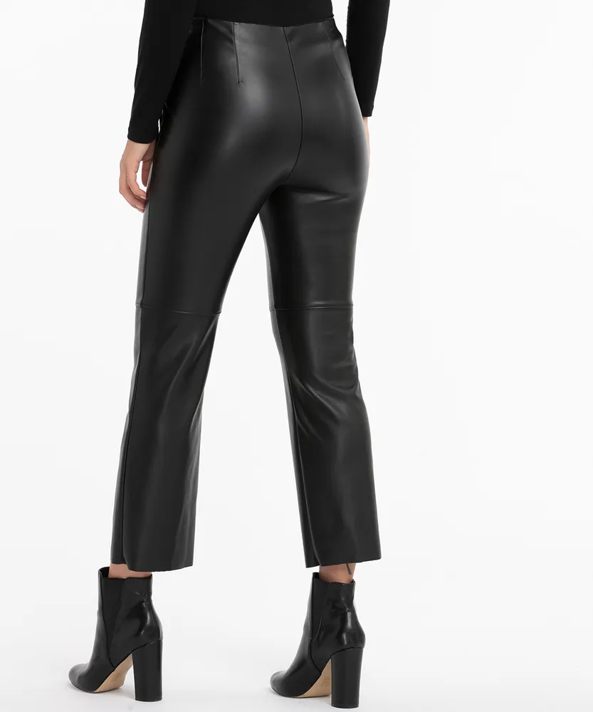 Faux Leather Kick Flare Pant