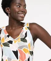 Sleeveless V-Neck Swing Top